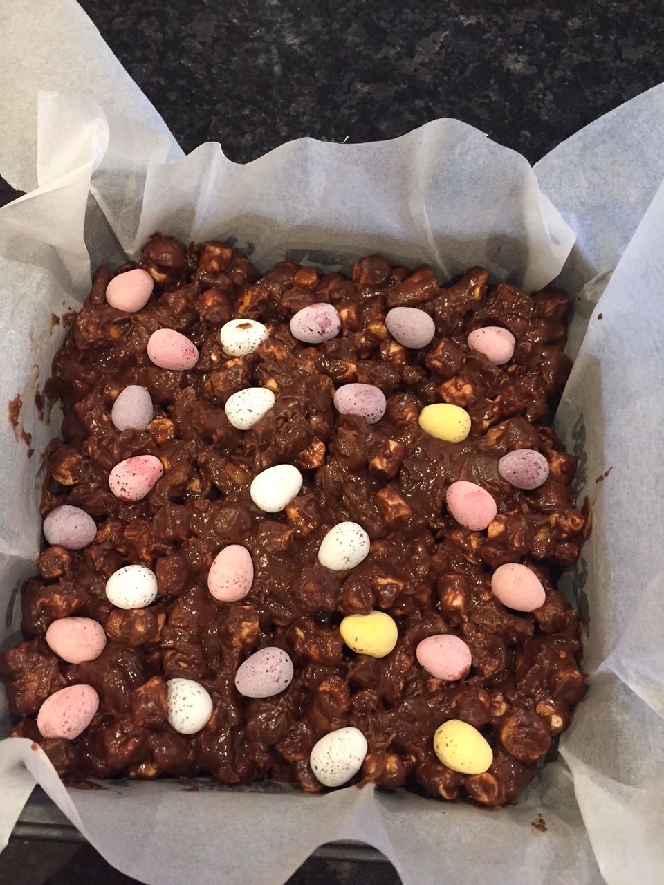 rocky road, creme egg rocky road, marshmallows, cadburys mini eggs, cadburys creme eggs, 