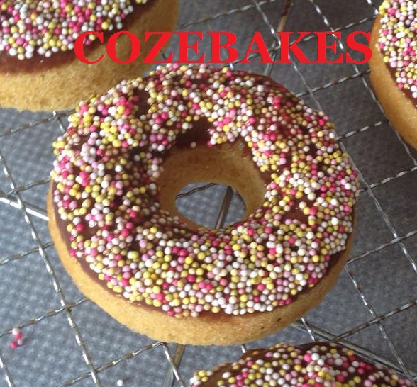 doughnuts, baked doughnuts, chocolate frosted doughnuts, cozebakes, low fat doughnuts