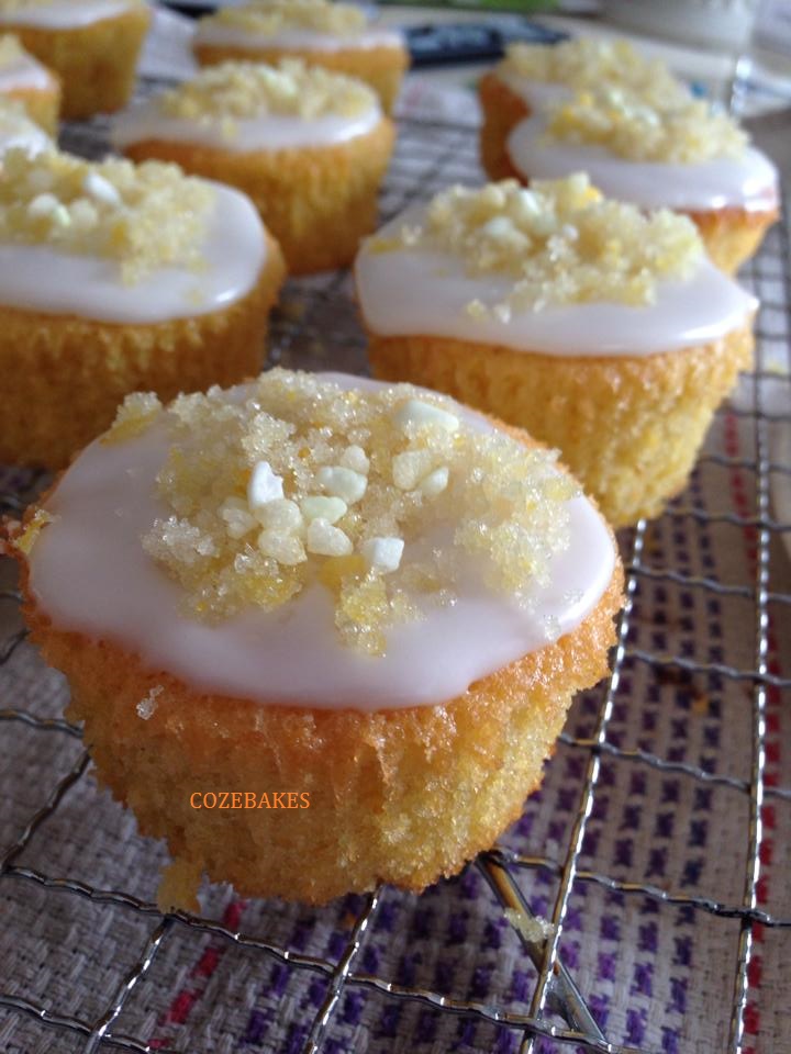 iced lemon cakes, lemon fairy cakes, lemon buns, lemon frosting, cozebakes, tea time cakes, afternoon tea bakes