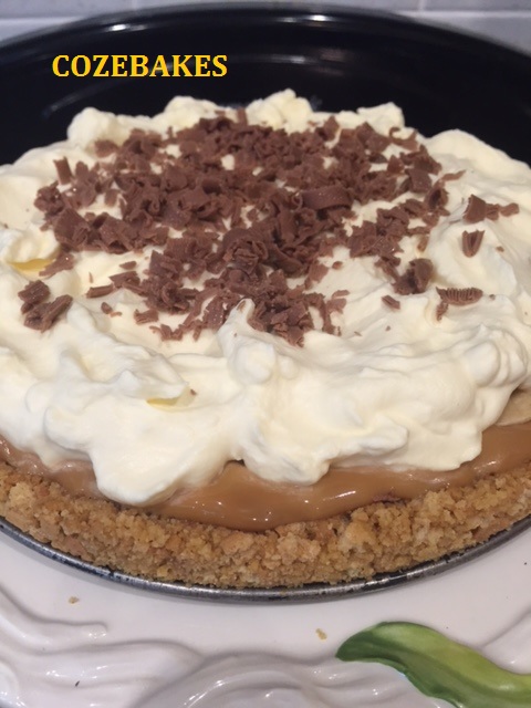 banoffee pie, caramel, bananas, easy banoffee pie, quick dessert recipe, cozebakes,