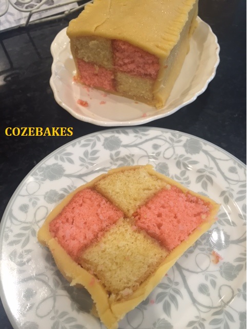 battenberg, battenberg cake, cozebakes, party cake, teatime treat, afternoon tea, vintage cake